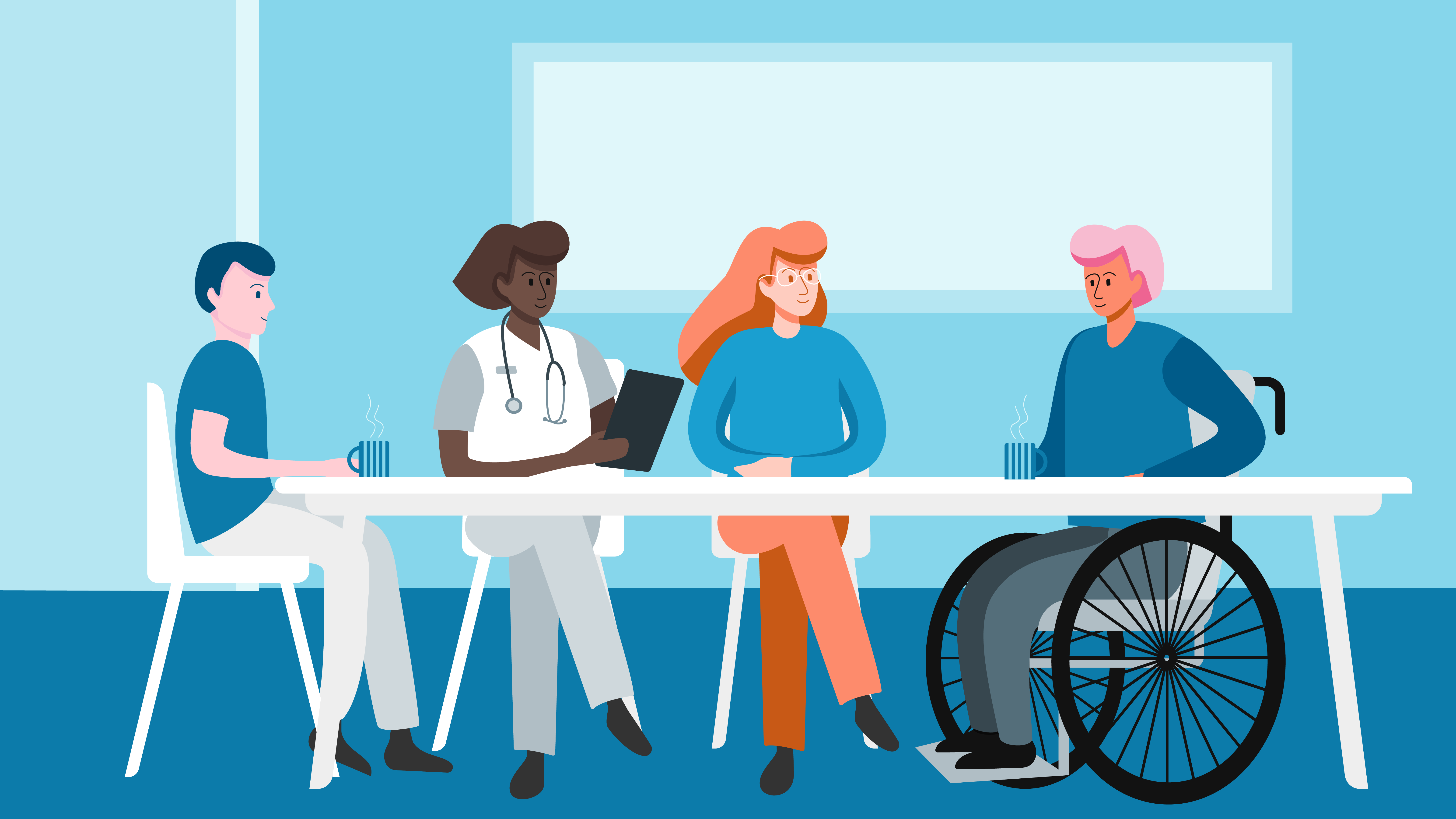 En del av ett paket med illustrationer kring Millennium och hälso- och sjukvårdens digitalisering.