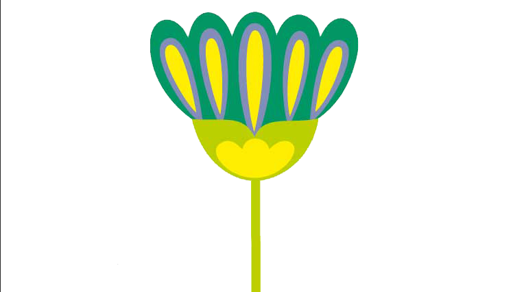 grafisk gulgrön fantasiblomma. 